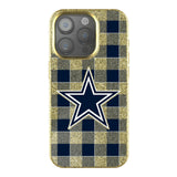 Dallas Cowboys Plaid Bling Phone Case for Apple iPhone