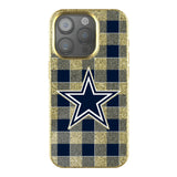 Dallas Cowboys Plaid Bling Phone Case for Apple iPhone