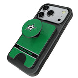 Dallas Stars Personalized Endzone Solid PopSockets MagSafe-Compatible PopWallet+