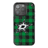 Dallas Stars Plaid Black Bling Phone Case for Apple iPhone
