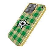 Dallas Stars Plaid Bling Phone Case for Apple iPhone