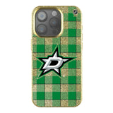 Dallas Stars Plaid Bling Phone Case for Apple iPhone