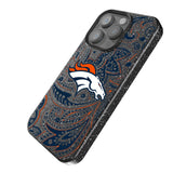 Denver Broncos Paisley Black Bling Phone Case for Apple iPhone