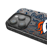 Denver Broncos Paisley Black Bling Phone Case for Apple iPhone