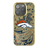 Denver Broncos Paisley Bling Phone Case for Apple iPhone