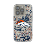 Denver Broncos Paisley Clear Phone Case for Apple iPhone
