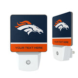 Denver Broncos Personalized Endzone Solid Night Light 2-Pack