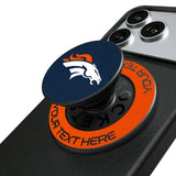 Denver Broncos Personalized Endzone Solid PopSockets Magnetic Phone Grip and Stand