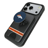 Denver Broncos Personalized Endzone Solid PopSockets MagSafe-Compatible PopWallet+