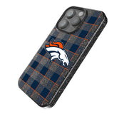 Denver Broncos Plaid Black Bling Phone Case for Apple iPhone