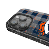 Denver Broncos Plaid Black Bling Phone Case for Apple iPhone