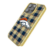 Denver Broncos Plaid Bling Phone Case for Apple iPhone