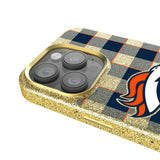 Denver Broncos Plaid Bling Phone Case for Apple iPhone