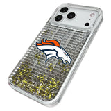 Denver Broncos Text Backdrop Glitter Phone Case for Apple iPhone