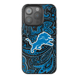 Detroit Lions Paisley Black Bling Phone Case for Apple iPhone