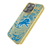 Detroit Lions Paisley Bling Phone Case for Apple iPhone