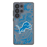 Detroit Lions Paisley Clear Phone Case for Samsung Galaxy
