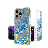 Detroit Lions Paisley Glitter Phone Case for Apple iPhone
