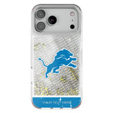 Detroit Lions Personalized EndZone Plus Glitter Phone Case for Apple iPhone