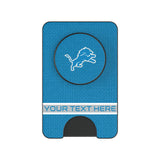 Detroit Lions Personalized Endzone Solid PopSockets MagSafe-Compatible PopWallet+