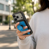 Detroit Lions Personalized Endzone Solid PopSockets MagSafe-Compatible PopWallet+