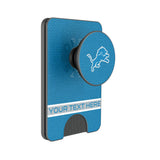 Detroit Lions Personalized Endzone Solid PopSockets MagSafe-Compatible PopWallet+
