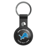 Detroit Lions Personalized Insignia Black Airtag Holder