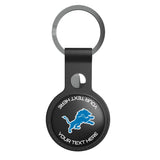 Detroit Lions Personalized Insignia Black Airtag Holder