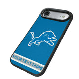 Detroit Lions Personalized Stripe Bump Phone Case for Apple iPhone