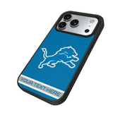 Detroit Lions Personalized Stripe Bump Phone Case for Apple iPhone