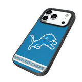 Detroit Lions Personalized Stripe Bump Phone Case for Apple iPhone