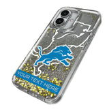 Detroit Lions Personalized Tilt Glitter Phone Case for Apple iPhone