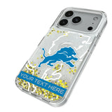 Detroit Lions Personalized Tilt Glitter Phone Case for Apple iPhone
