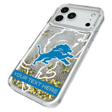 Detroit Lions Personalized Tilt Glitter Phone Case for Apple iPhone