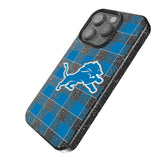Detroit Lions Plaid Black Bling Phone Case for Apple iPhone