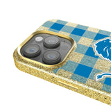 Detroit Lions Plaid Bling Phone Case for Apple iPhone