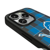 Detroit Lions Plaid MagSafe Compatible Phone Case for Apple iPhone