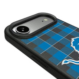 Detroit Lions Plaid MagSafe Compatible Phone Case for Apple iPhone