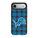Detroit Lions Plaid MagSafe Compatible Phone Case for Apple iPhone