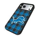 Detroit Lions Plaid MagSafe Compatible Phone Case for Apple iPhone