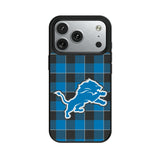 Detroit Lions Plaid MagSafe Compatible Phone Case for Apple iPhone