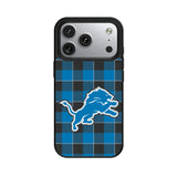 Detroit Lions Plaid MagSafe Compatible Phone Case for Apple iPhone