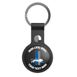 Detroit Lions Retro Personalized Insignia Black Airtag Holder