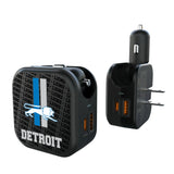 Detroit Lions Retro Text Backdrop 2 in 1 USB A/C Charger