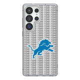 Detroit Lions Text Backdrop Clear Phone Case for Samsung Galaxy