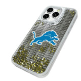 Detroit Lions Text Backdrop Glitter Phone Case for Apple iPhone