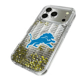 Detroit Lions Text Backdrop Glitter Phone Case for Apple iPhone