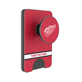 Detroit Red Wings Personalized Endzone Solid PopSockets MagSafe-Compatible PopWallet+
