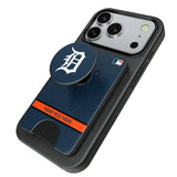 Detroit Tigers Personalized Endzone Solid PopSockets MagSafe-Compatible PopWallet+