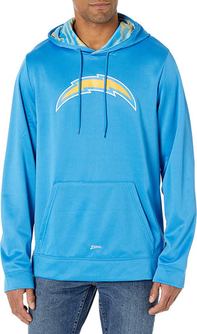 ZUBAZ LOS ANGELES CHARGERS NFL MEN'S TEAM COLOR HOODIE WITH TEAM CAMO LINER-XXL